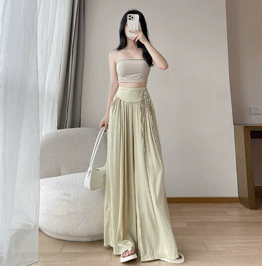 Ice silk wide leg culottes