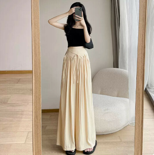 Ice silk wide leg culottes