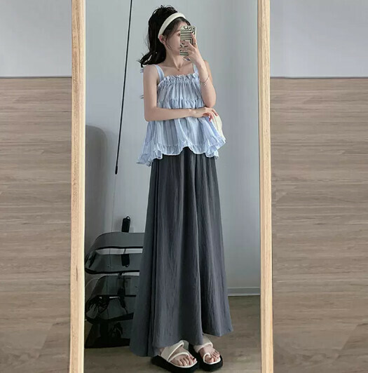 ice silk wide leg trousers