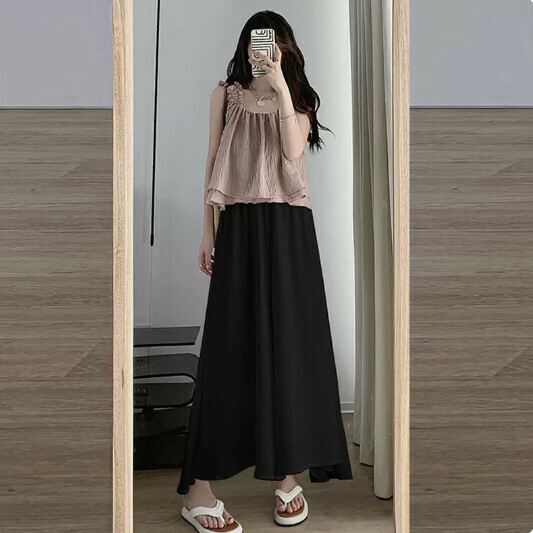 ice silk wide leg trousers
