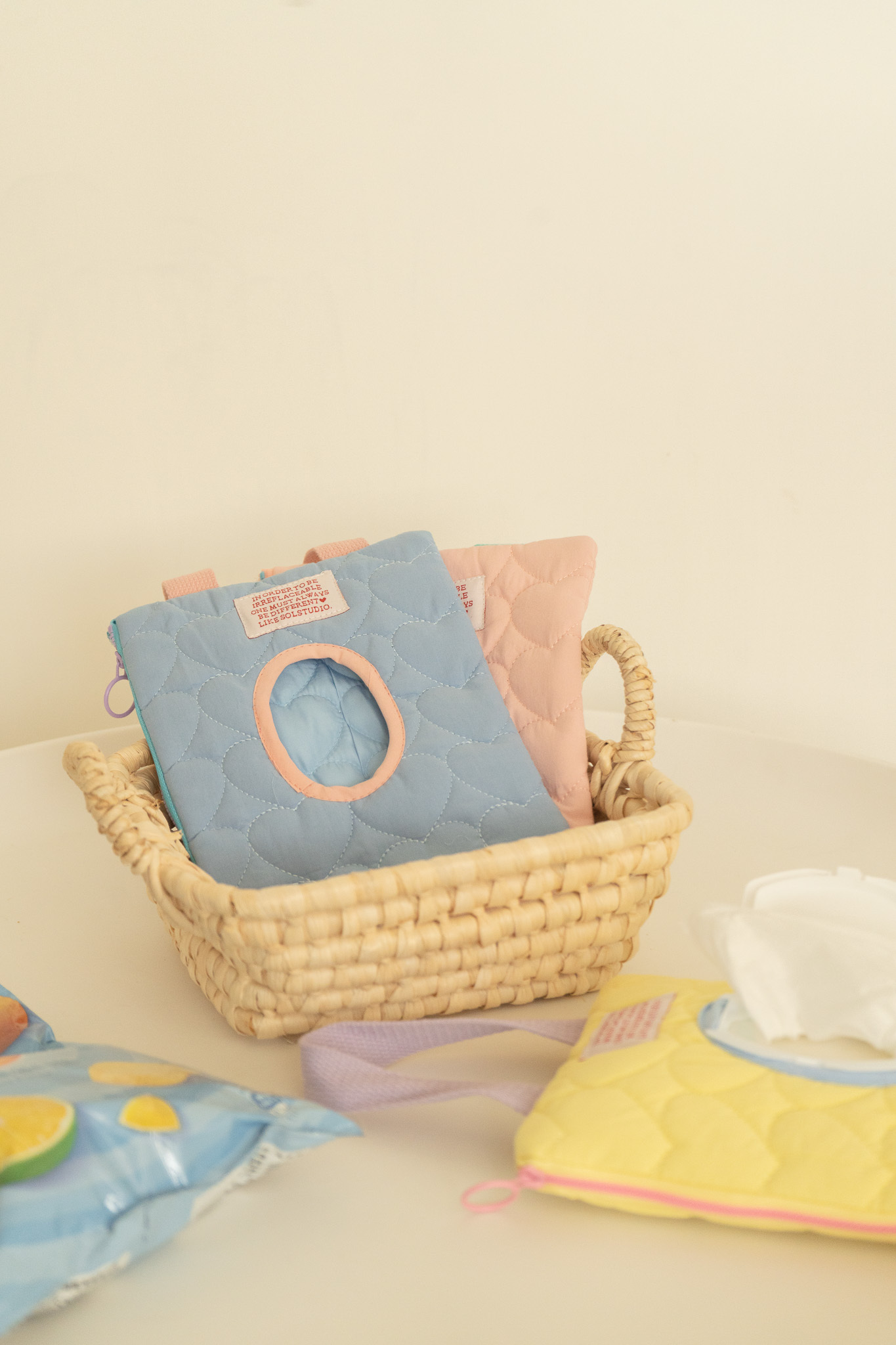 愛心衍縫設計多巴安色濕紙巾套