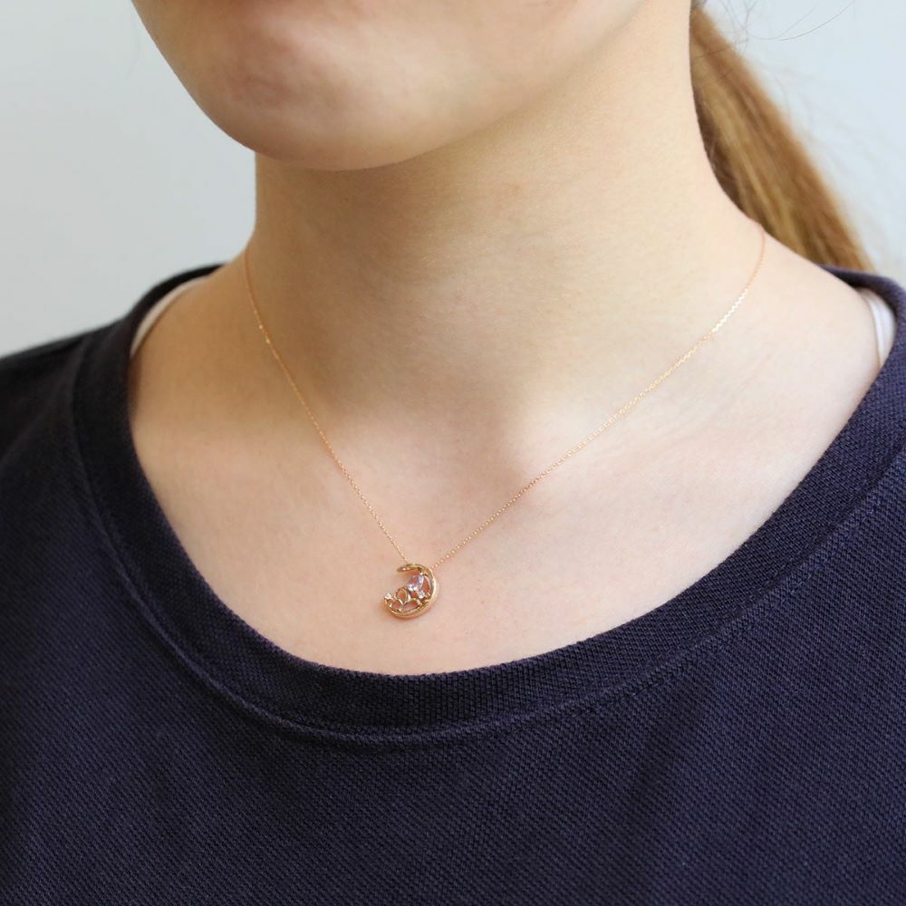 【me.luxe】K10彎月紫精靈1分鑽鍊