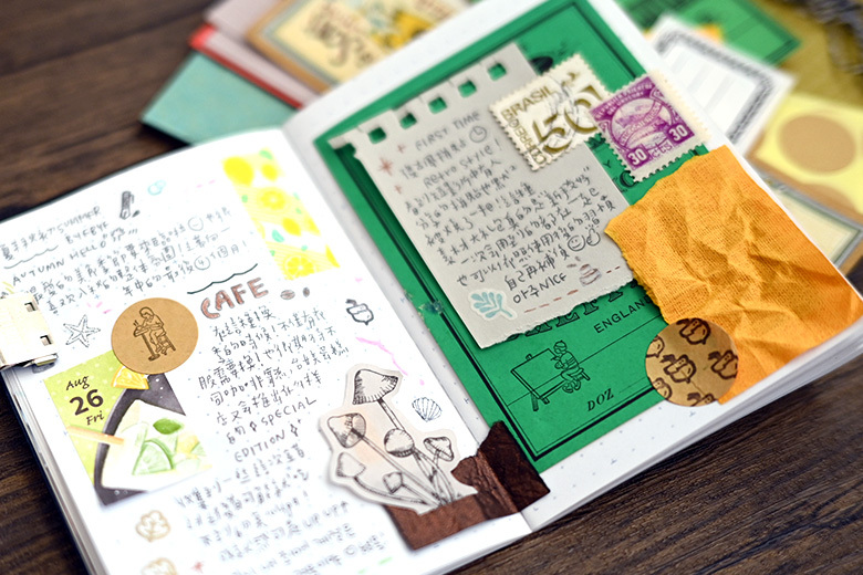 萬用手帳素材包：16種紙、各式貼紙、標籤、線材