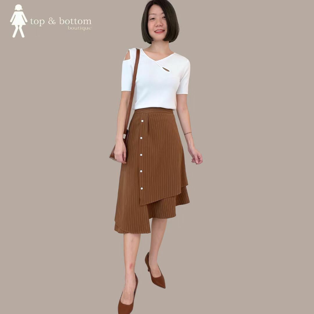 STRIPED ASYMMETRICAL SKIRT