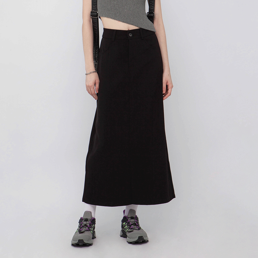 高腰修身中長裙