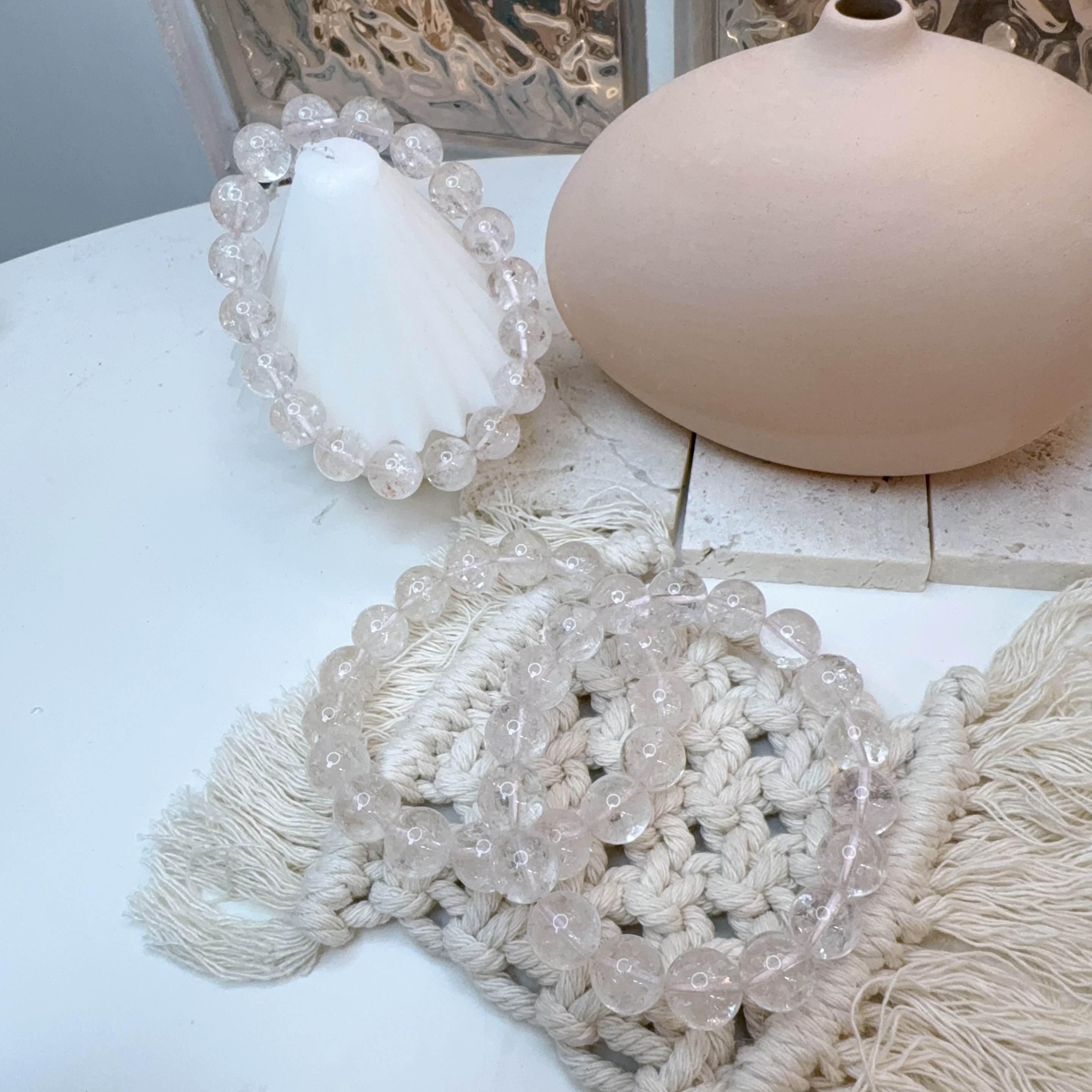 粉泡泡晶手串 11mm