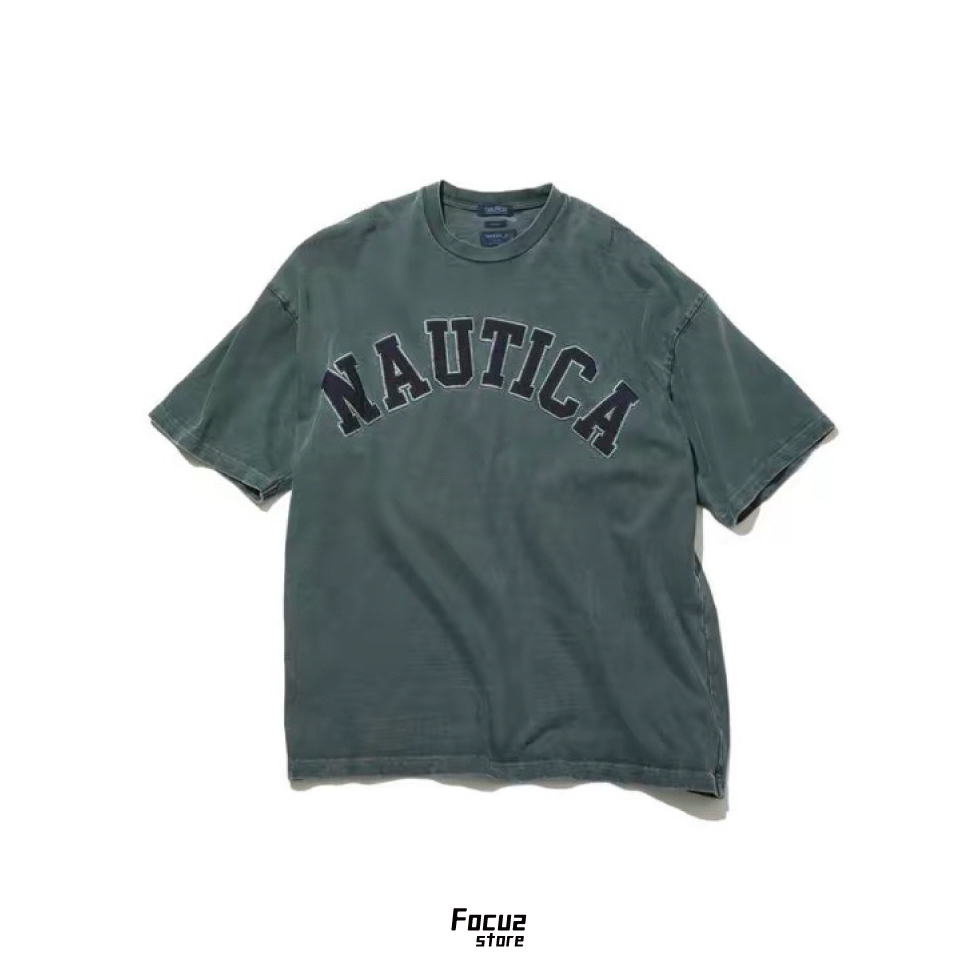 【Focus Store】現貨秒發 NAUTICA Dyed Arch Logo S/S Tee “TOO HEAVY” Green 水洗 綠色