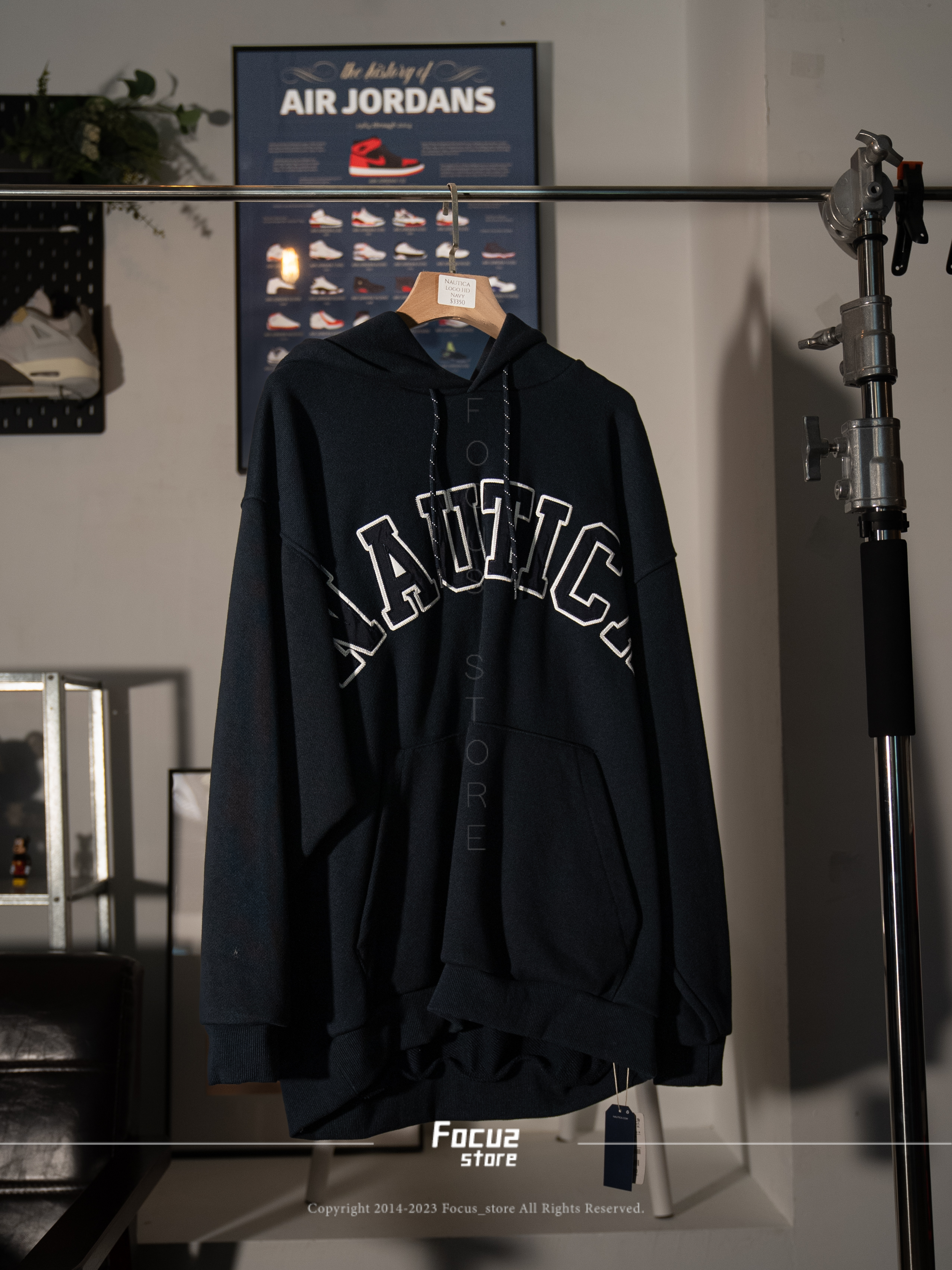【Focus Store】現貨秒發 Nautica Arch Logo Sweat Hoodie 2.2 Navy 海軍藍