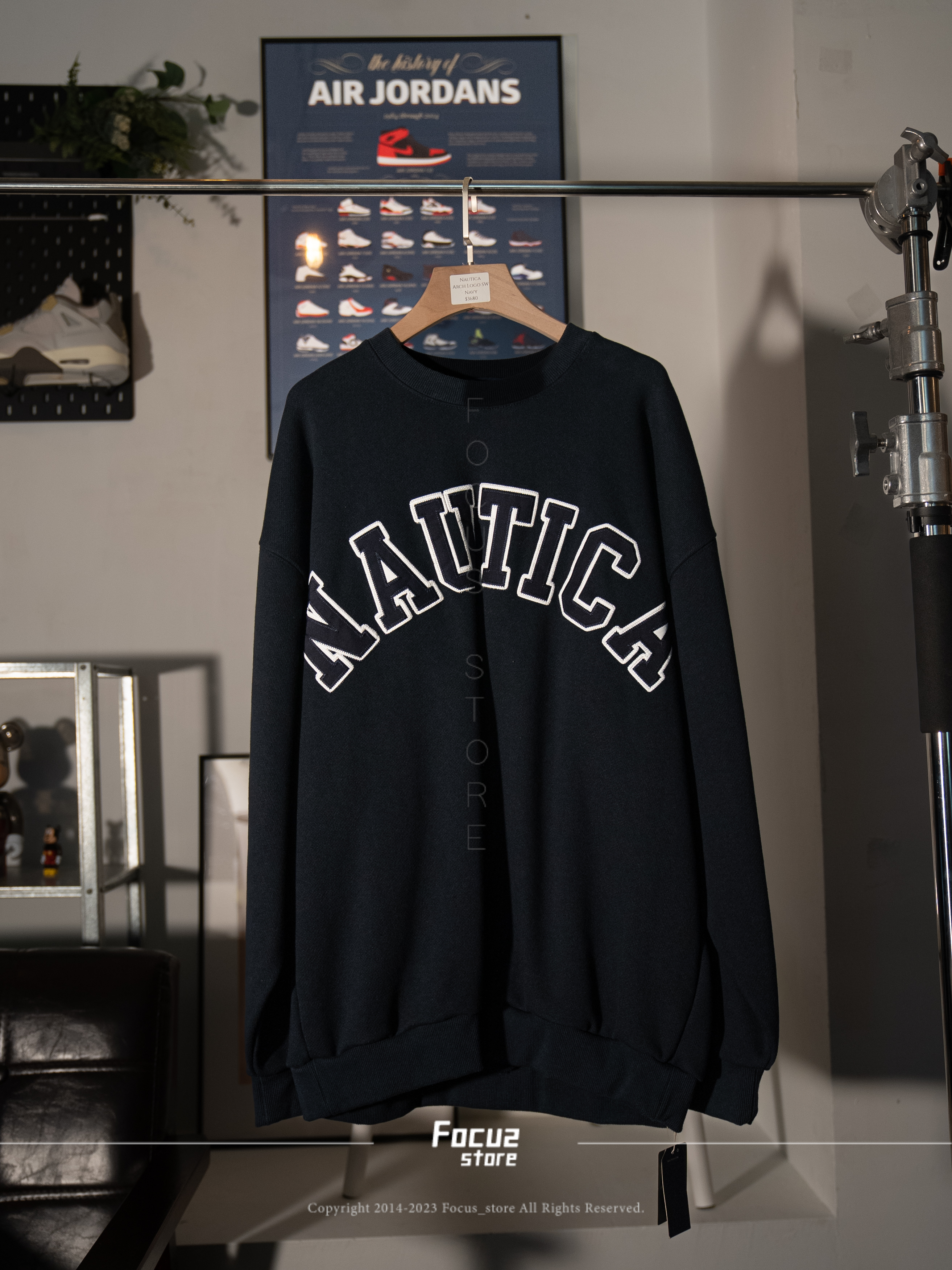【Focus Store】現貨秒發 NAUTICA Arch Logo Crewneck Sweatshirt 2.1 Navy 海軍藍