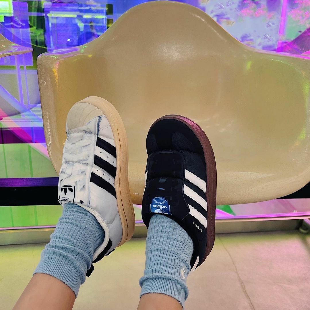 Adidas Originals Puffylette Superstar 泡芙鞋 懶人鞋 黑色 白色 半脫鞋 HP6697 HP6700