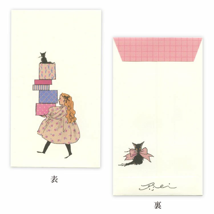 禮物 貓與我系列 5枚小信封｜日本Kurahashirei