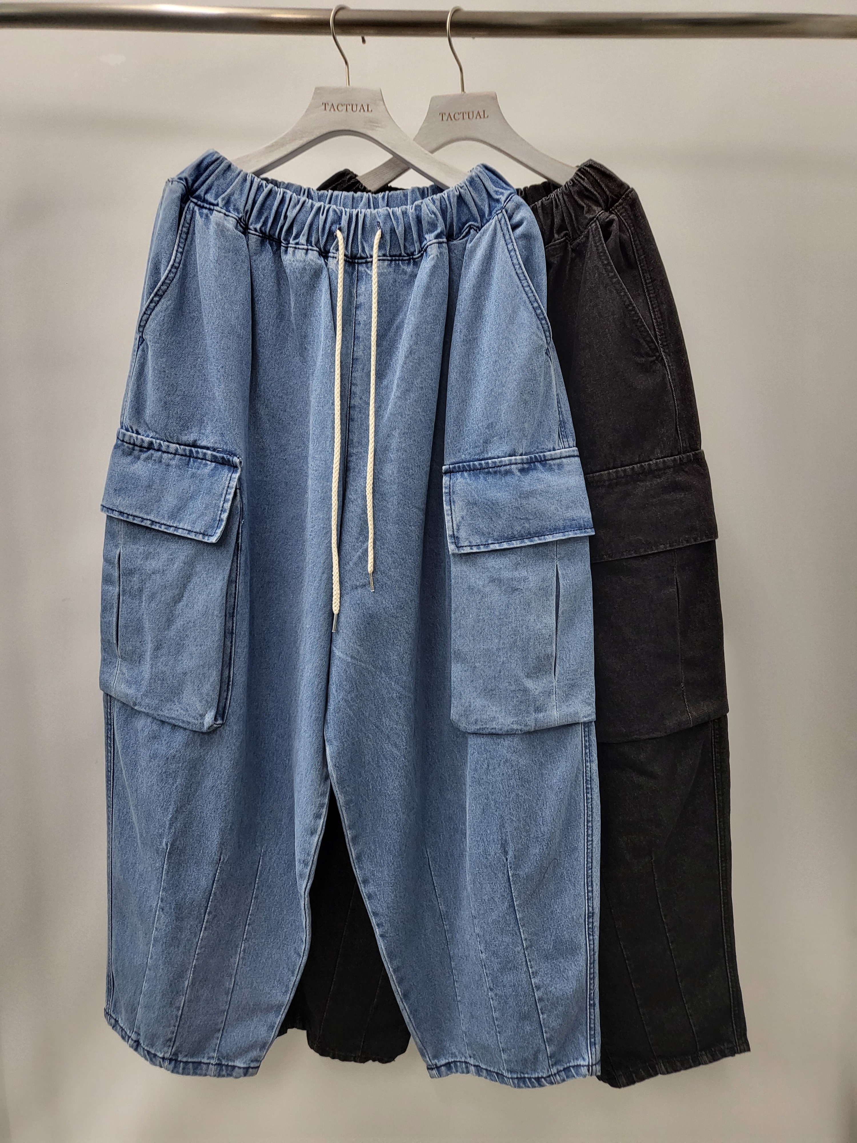 鬆身工裝牛仔褲 P2599