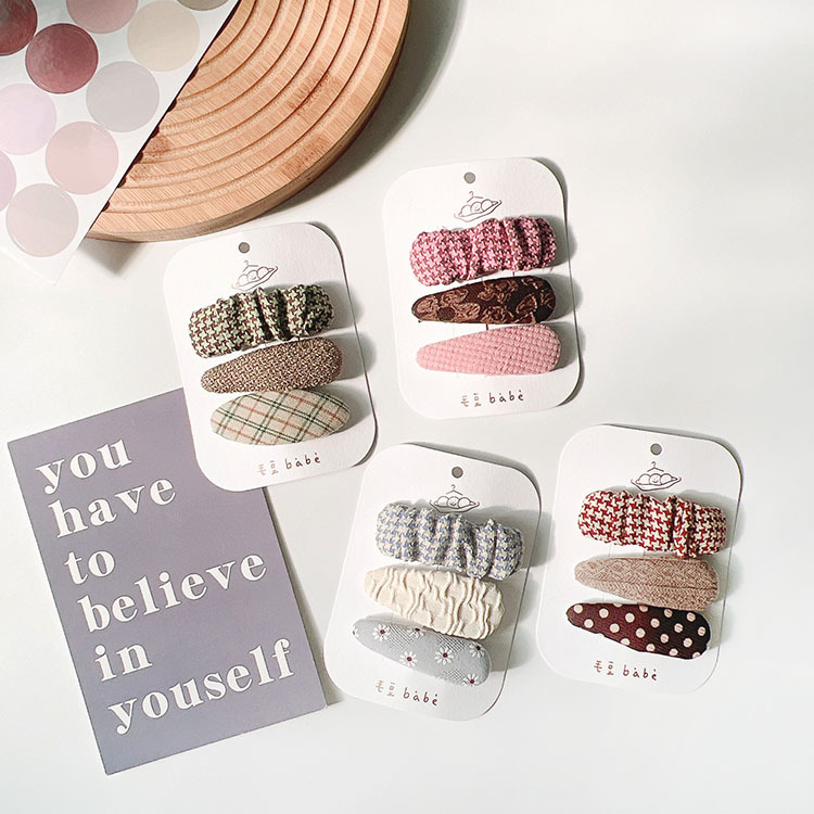 千鳥格幾何髮夾