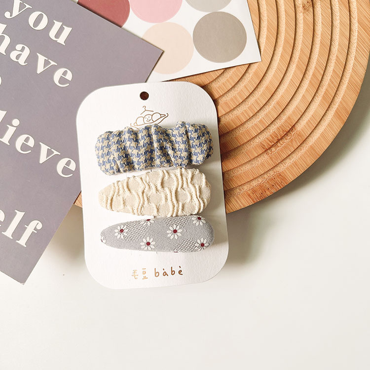 千鳥格幾何髮夾