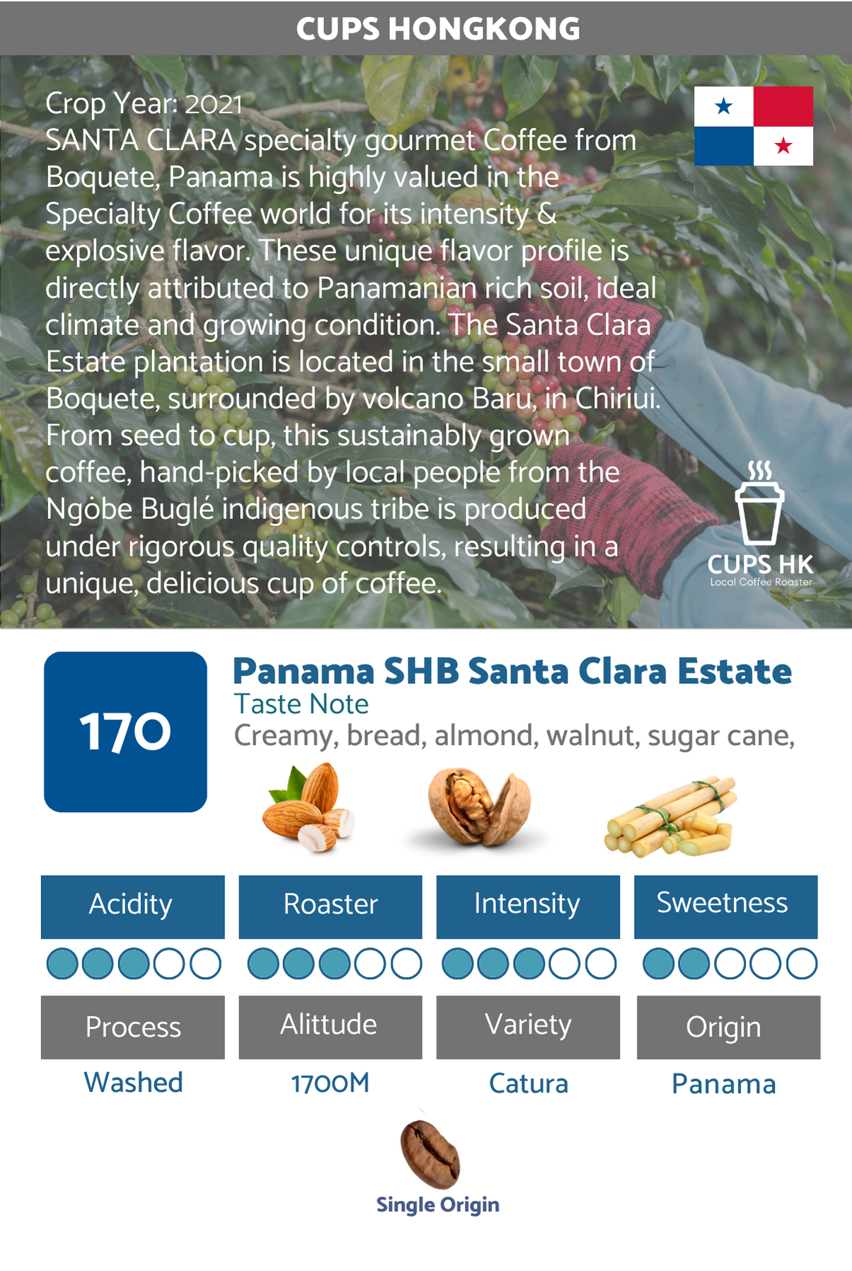 170 ： Panama MC Santa Clara Eleta Estate 巴拿馬精選咖啡豆