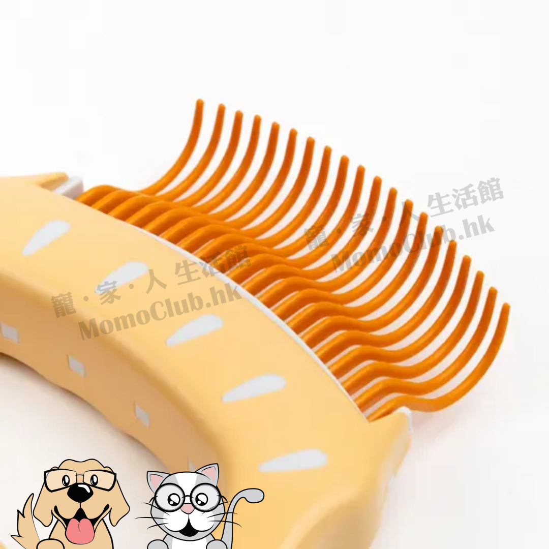 Philocomb - 寵物貝殼梳 梳齒加長加寬 (適合長毛 - 橙色 E3) [貓犬用]