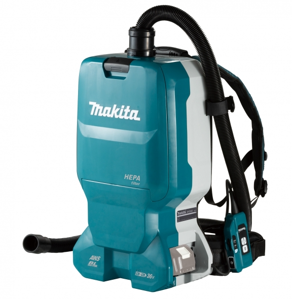 "MAKITA"牧田牌 充電式背負型吸塵機6公升(HEPA過濾網)(藍牙連動)(無碳刷)(鋰18Vx2=36V)(淨機)-[DVC665ZX2]