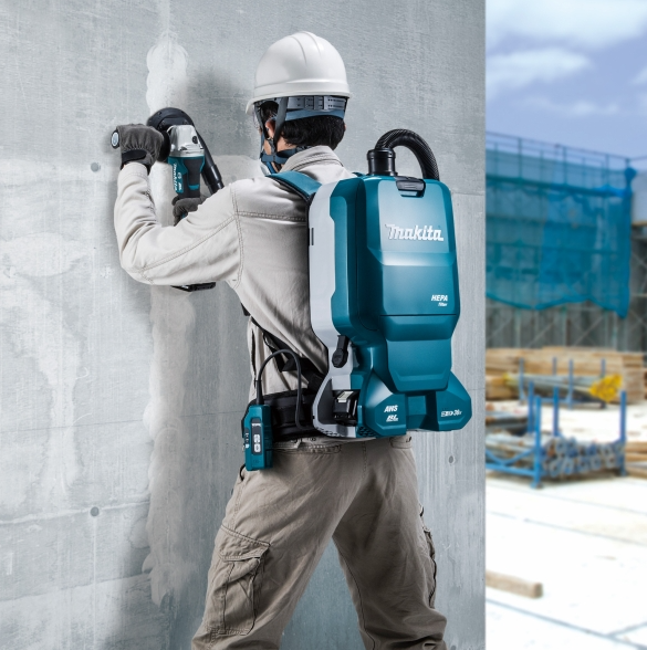 "MAKITA"牧田牌 充電式背負型吸塵機6公升(HEPA過濾網)(藍牙連動)(無碳刷)(鋰18Vx2=36V)(淨機)-[DVC665ZX2]