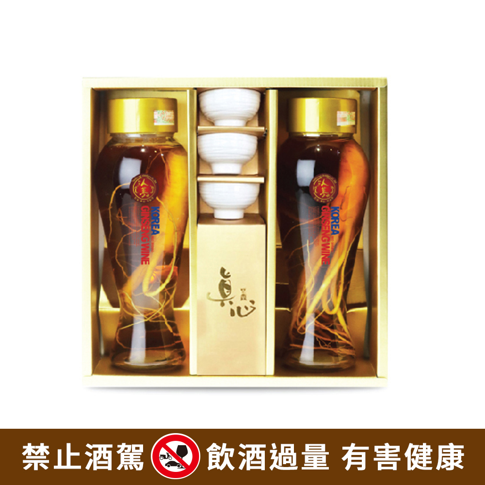 【BK SHOP】真心紅蔘人蔘酒禮盒38% (400ML*2)