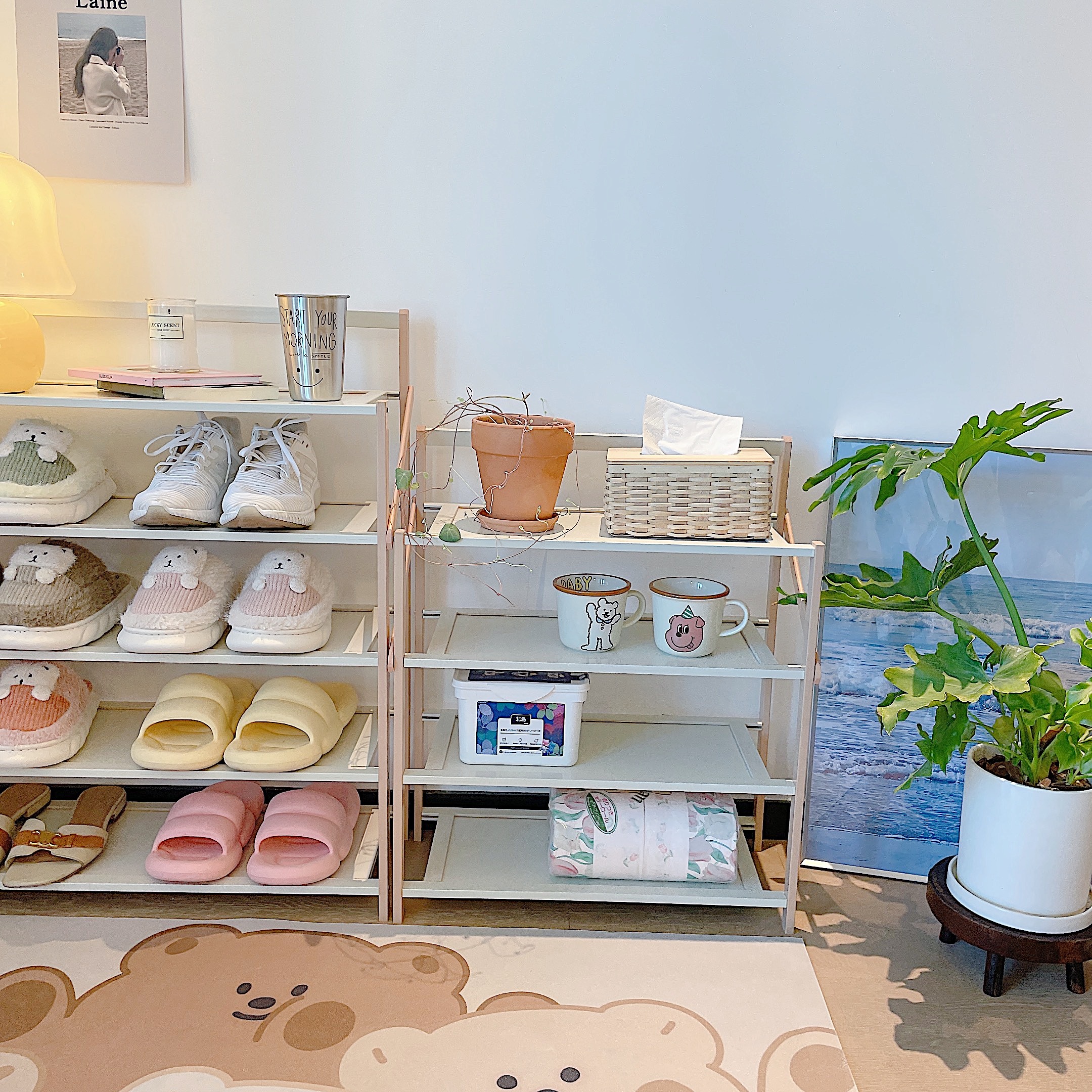 《3016》ins日式可折疊簡易木質鞋架