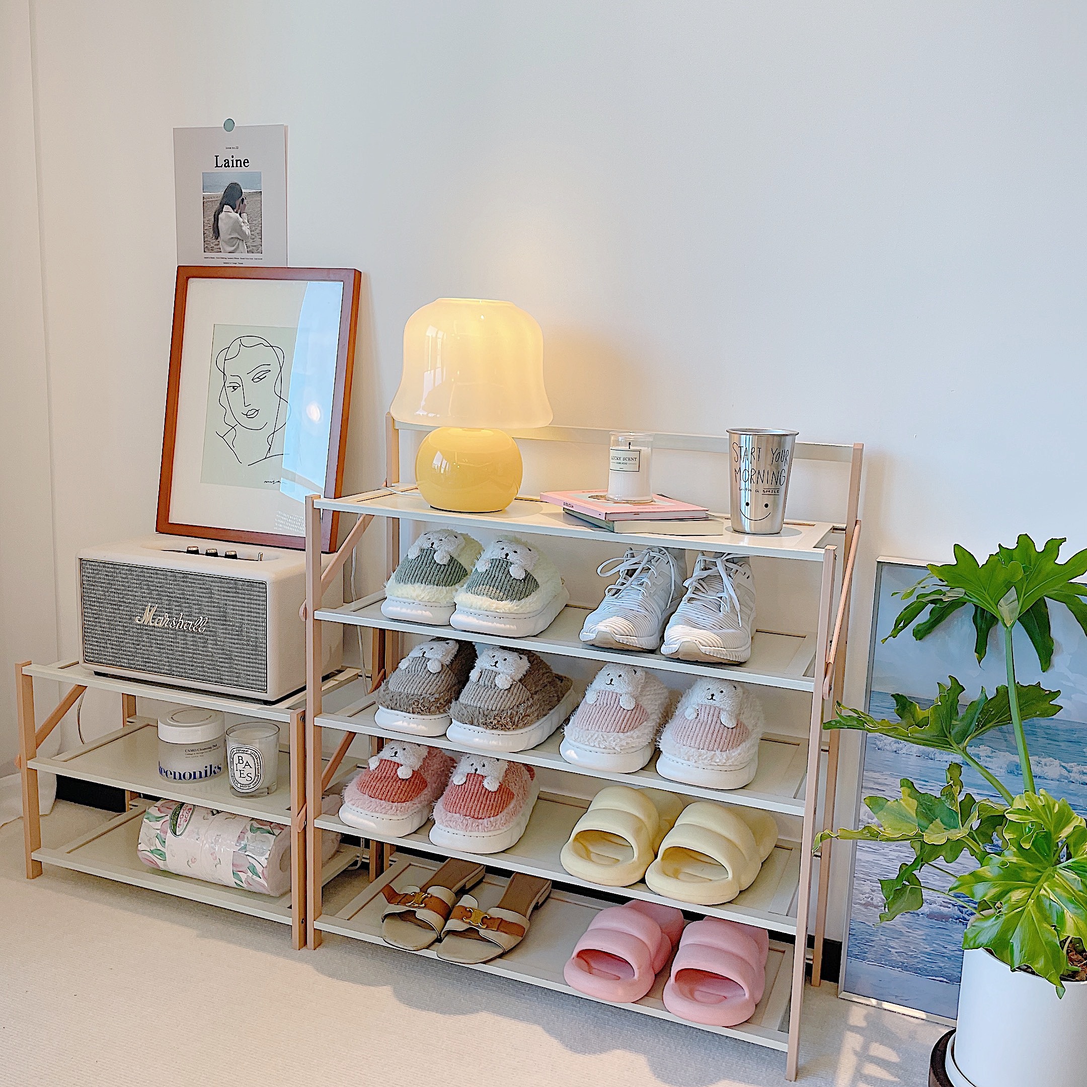 《3016》ins日式可折疊簡易木質鞋架