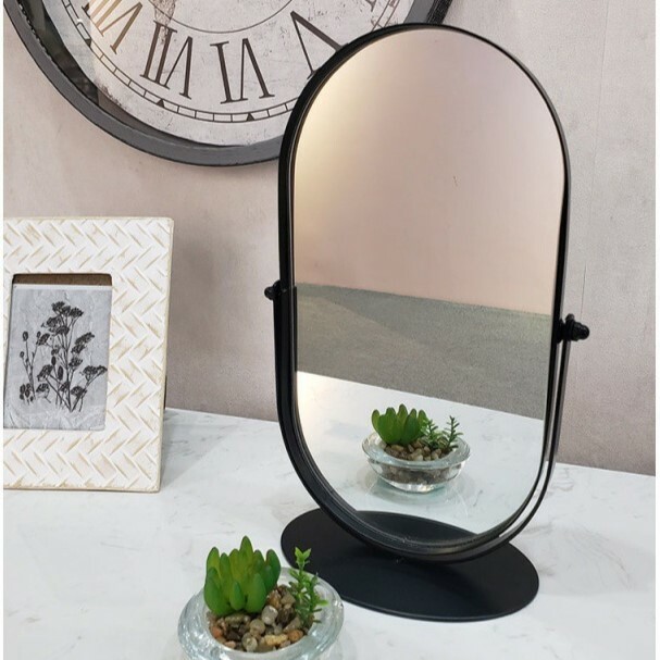 《3018》歐式復古黑橢圓梳妝鏡
