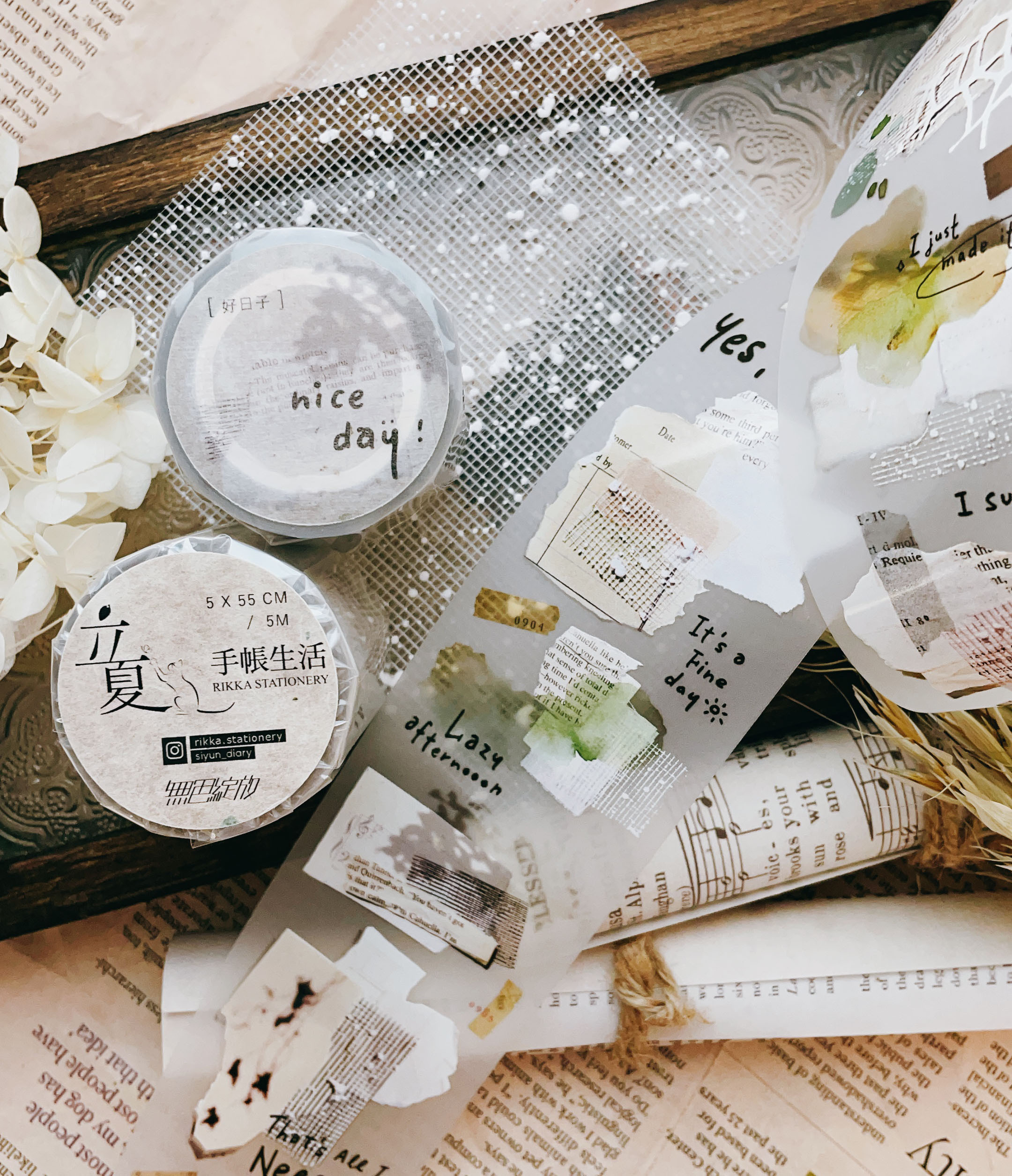 立夏 x 無色綻放．nice day 5cm霧面PET膠帶 <整捲/分裝(2循環)>