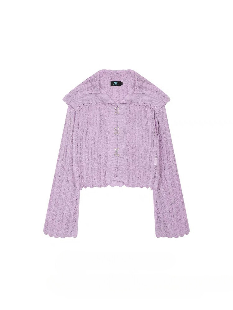 翻領釦式針織衫