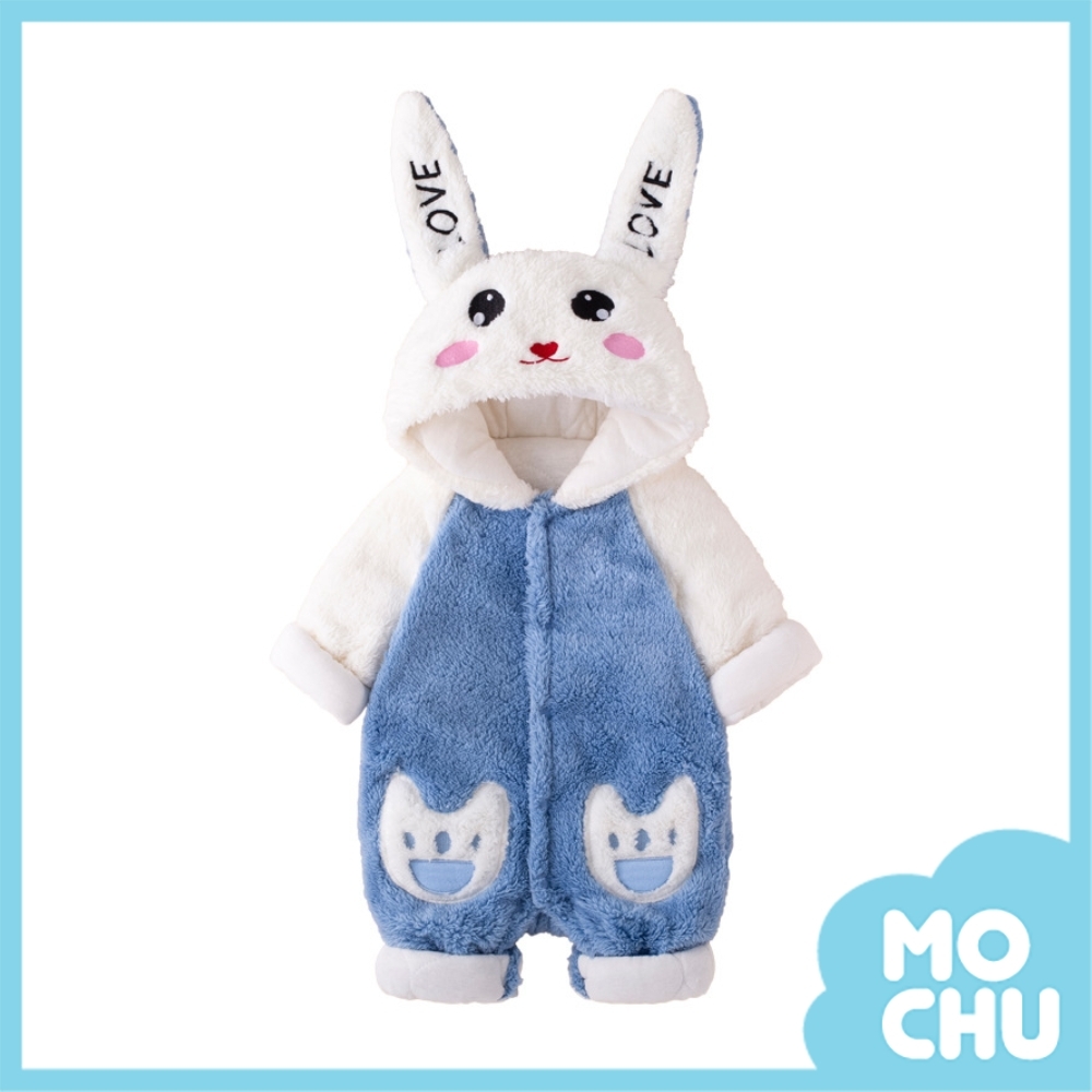 臉紅紅長耳兔連帽連身衣(加厚款)(六色)