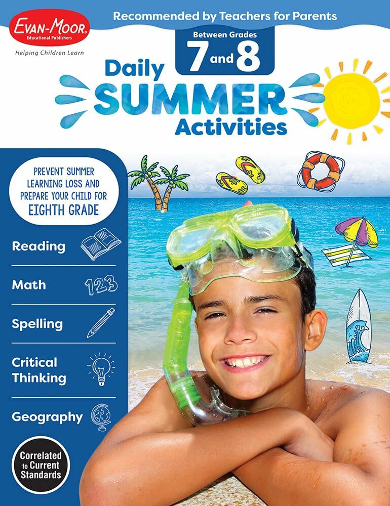 Evan-Moor Daily Summer Activities, Grade 7-8 Paperback – Student Edition