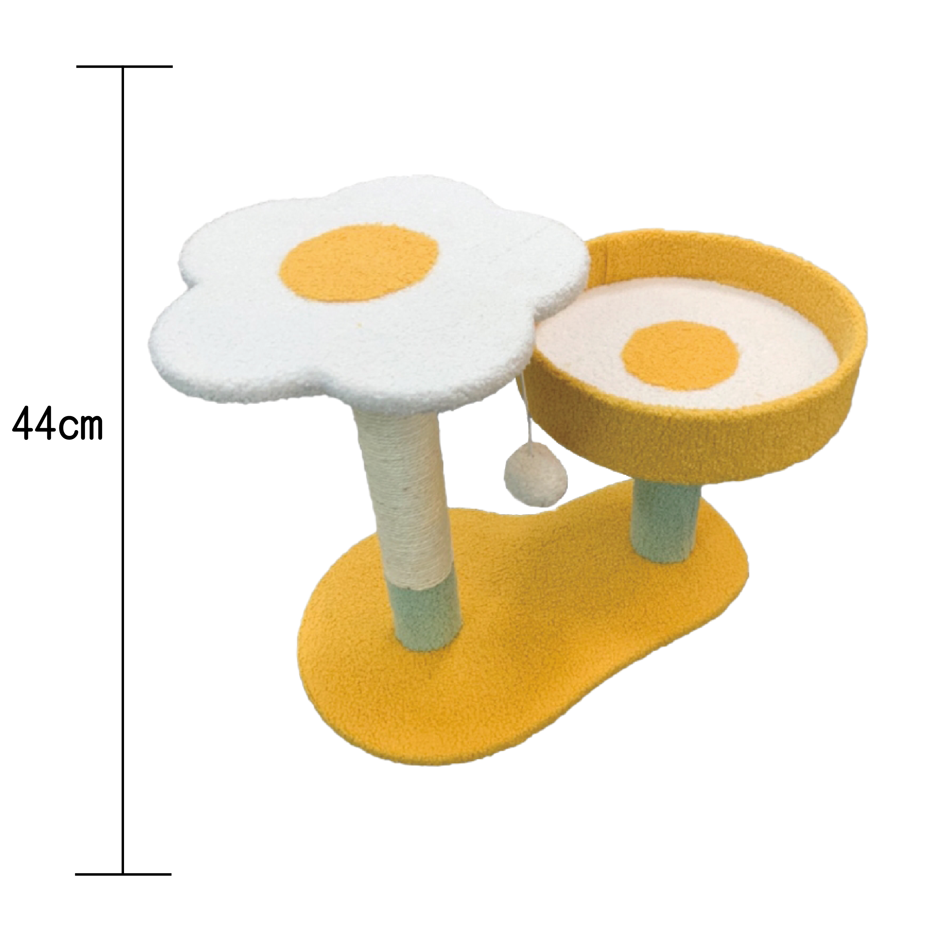 Pawise⎜雞蛋花休息貓台 (黃白色) 48*30*44cm (No.28654)