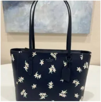[S] KATE SPADE KD739 SCHUYLER ORANGE BLOSSOM MEDIUM TOTE,PARISIAN NAVY, 196021319051 (SKS789)
