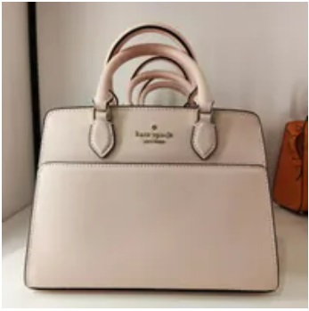 [S] KATE SPADE KC437 MADISON SAFFIANO LEATHER SMALL SATCHEL,CONCH PINK, 196021320811 (SKS791)