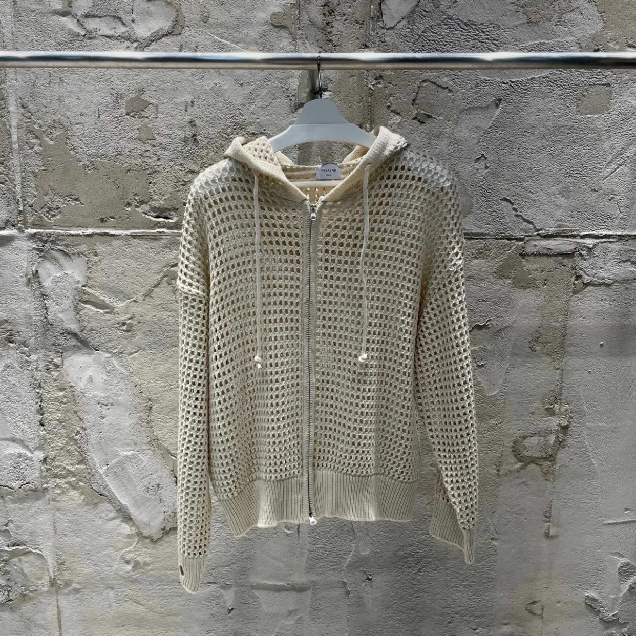 淨色連帽拉鍊針織外套 WEEKEND-001JK