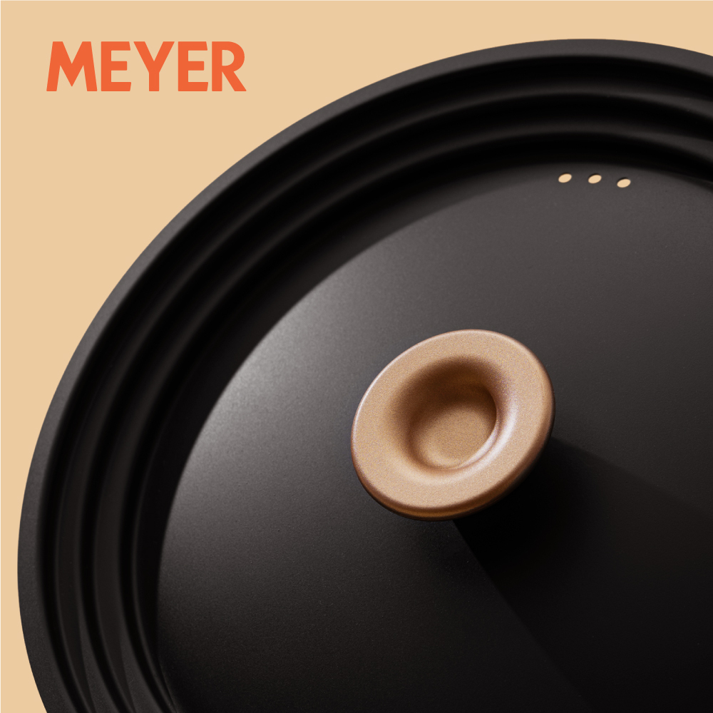 《MEYER Accent》不鏽鋼萬用鍋蓋 20-22-24 CM 鍋型適用(微金亞光黑)