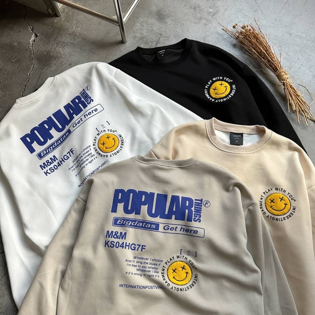 自訂款 笑臉毛巾繡大學T IM98094