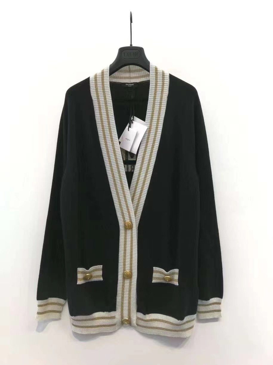 Balmain 後背logo提花開衫 -T