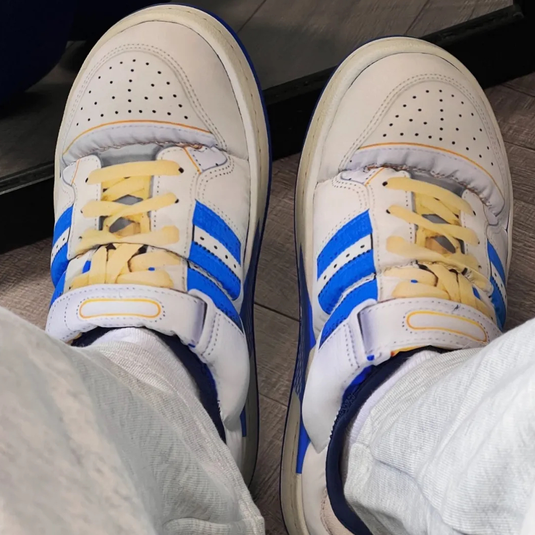 ADIDAS PUFFYLETTE FORUM 數碼印 假鞋帶 胖胖鞋 麵包鞋 白 藍 男女鞋 HP6698 / 預購