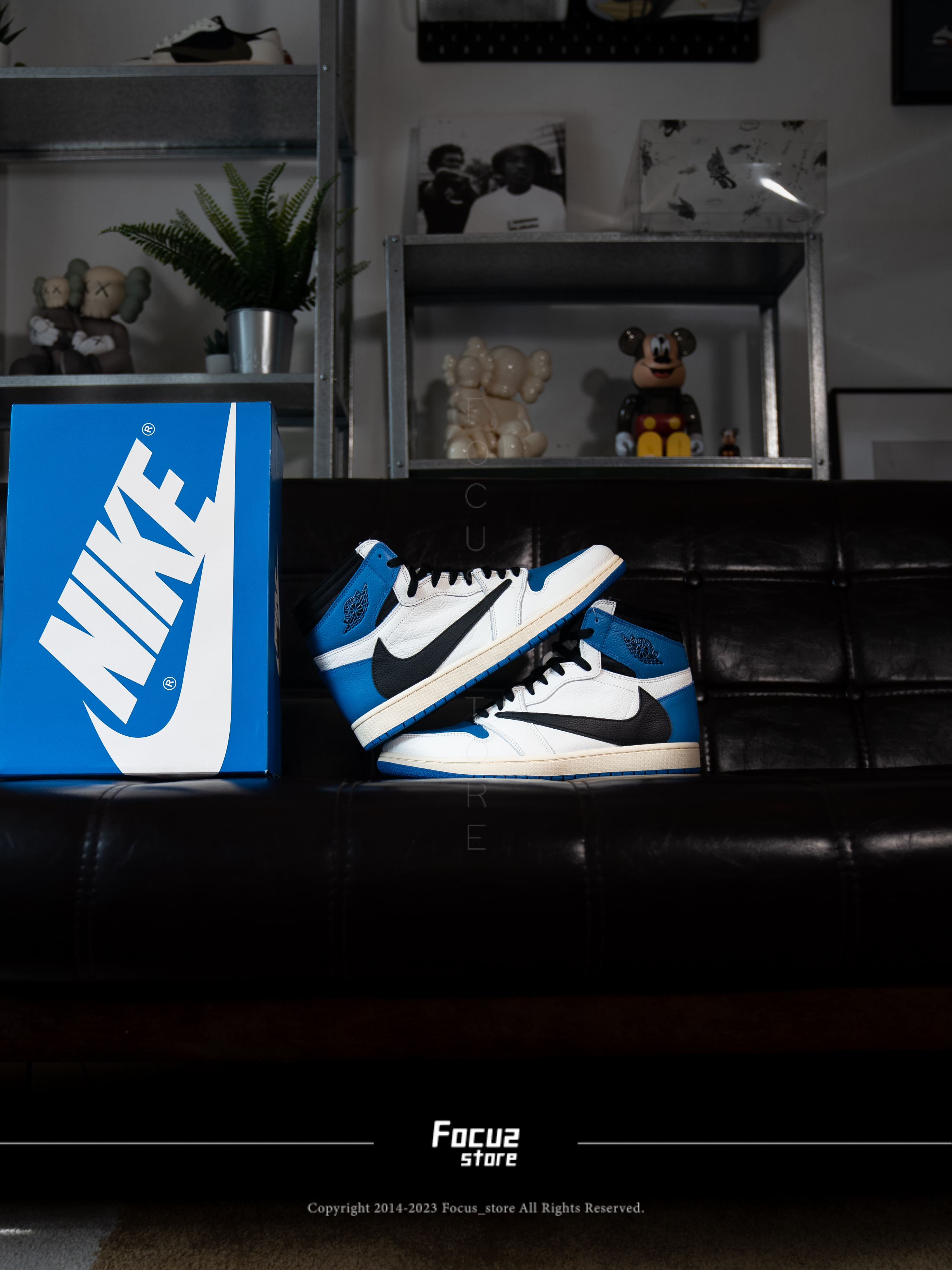 【Focus Store】預購 Travis Scott x Fragment x Air Jordan 1 High OG SP "Military Blue" 閃電 倒鉤 高筒 DH3227-105