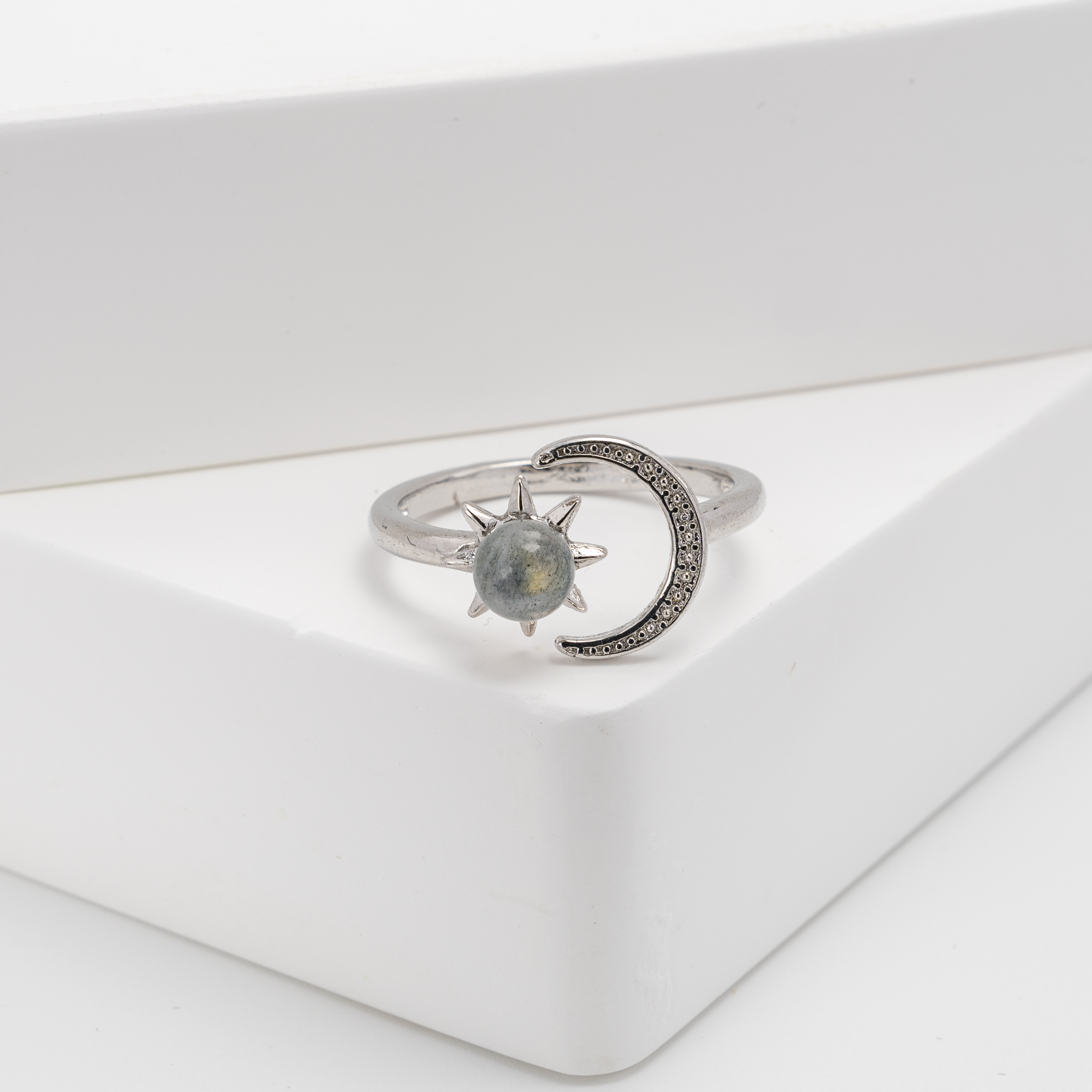 【拉長石】魔法太陽月亮戒指