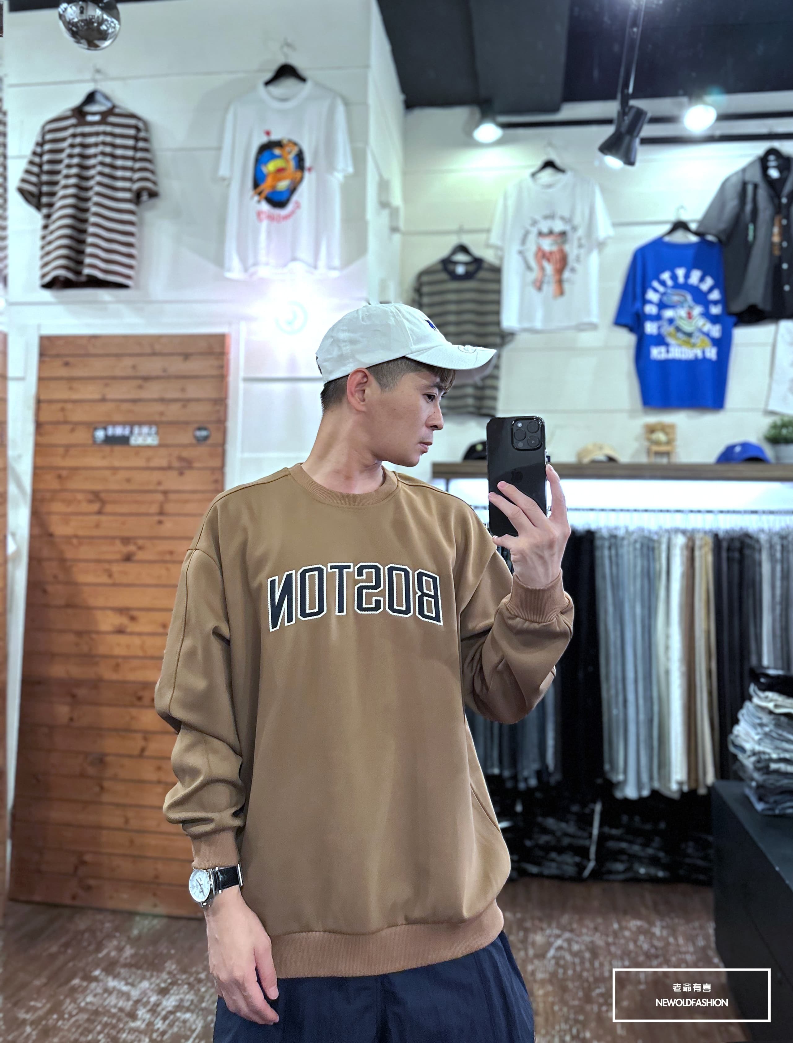 『新品上市』重磅Boston刺繡大學T-咖啡(NOF2309B5532)