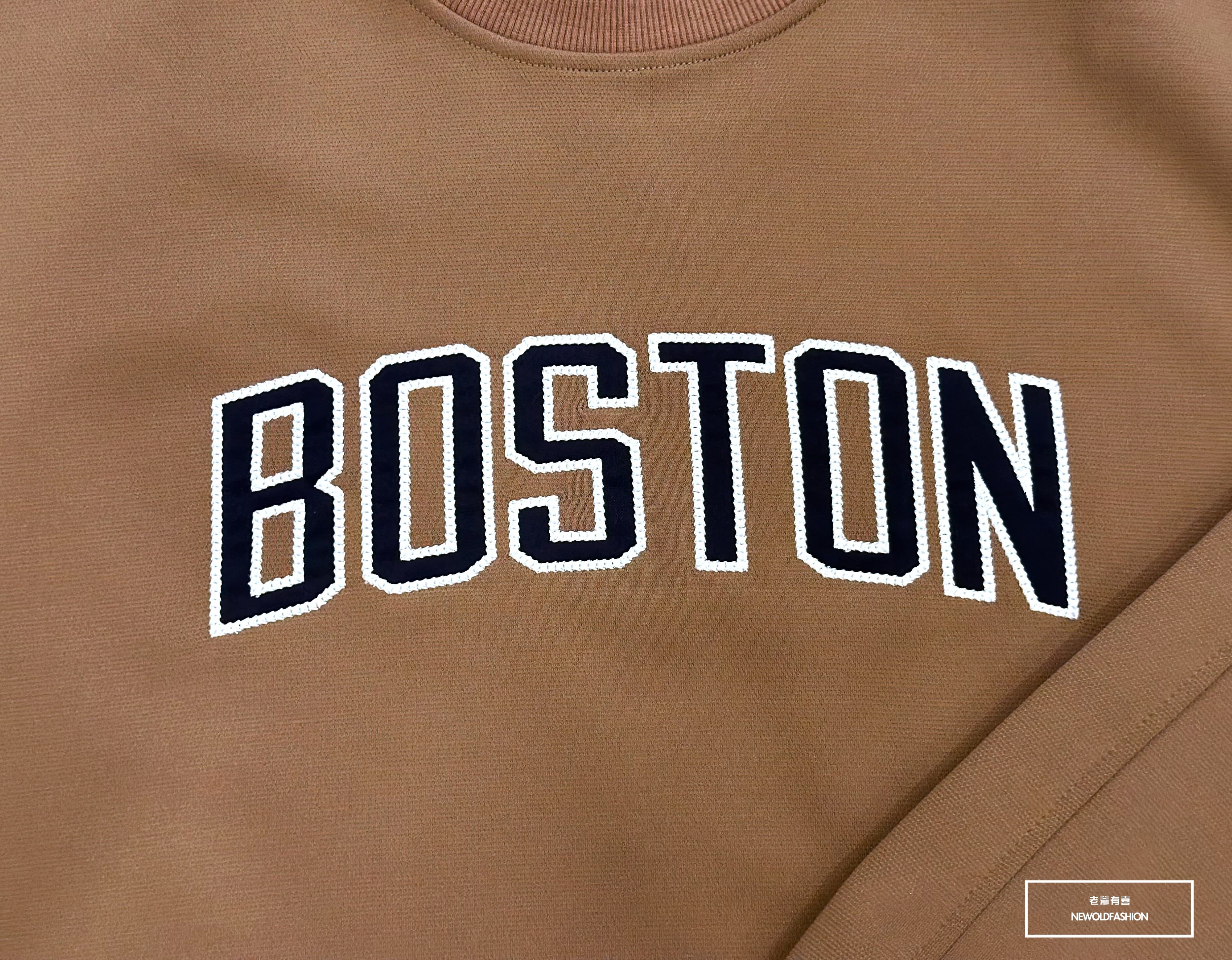 『新品上市』重磅Boston刺繡大學T-咖啡(NOF2309B5532)
