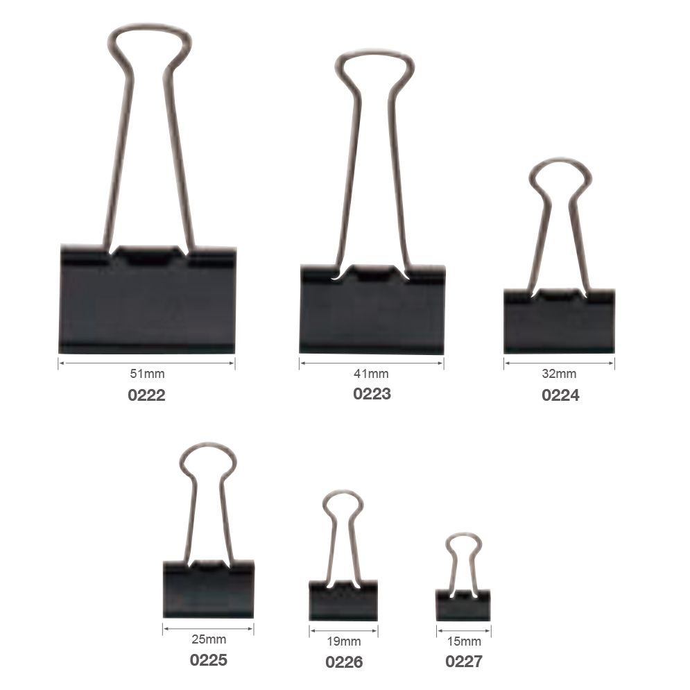 SDI 手牌 黑色長尾夾12支入 【0222B 0223B 0224B 0225B 0226B 0227B】