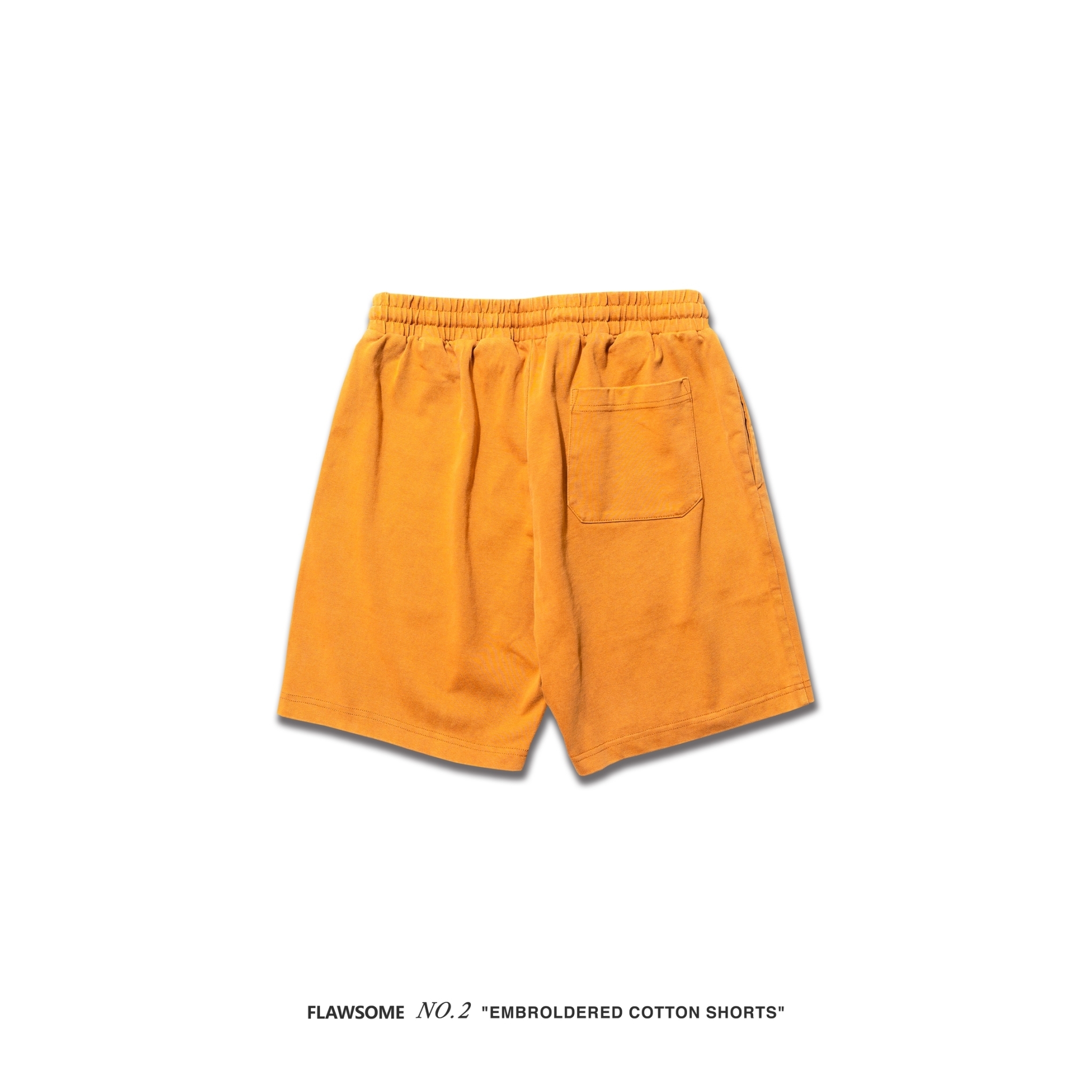 FLAWSOME NO.2 "EMBROLDERED COTTON SHORTS" 橘
