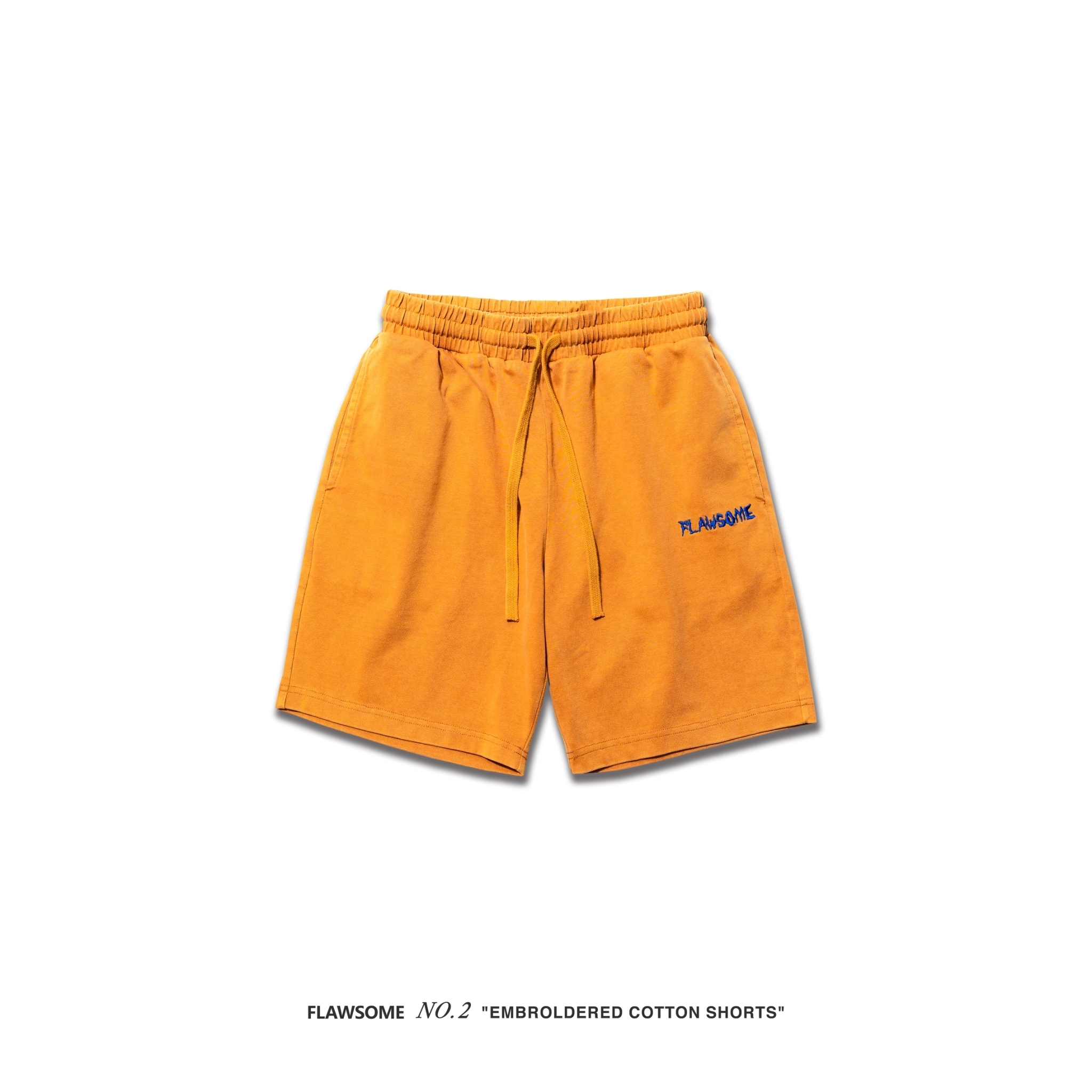FLAWSOME NO.2 "EMBROLDERED COTTON SHORTS" 橘