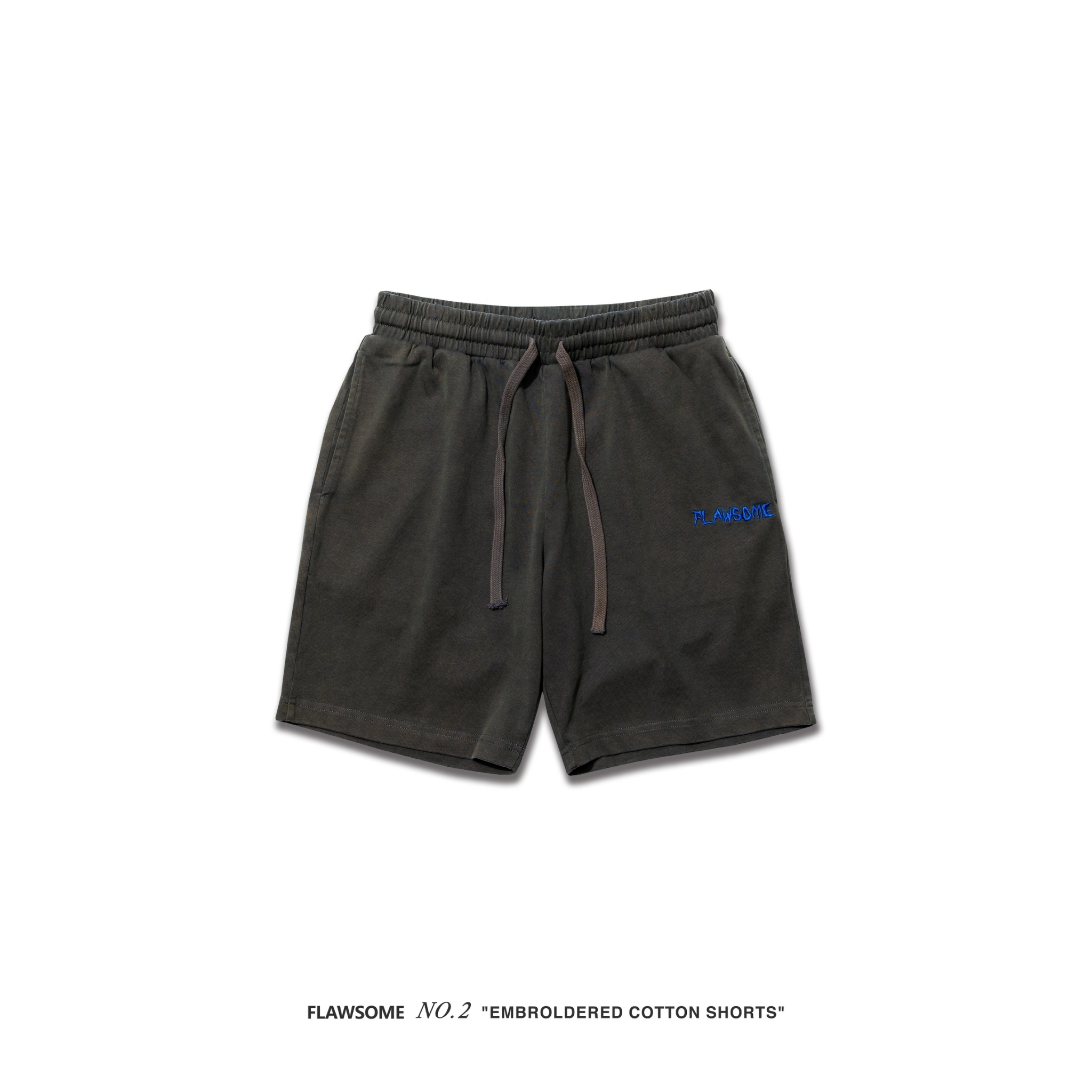 FLAWSOME NO.2 "EMBROLDERED COTTON SHORTS"綠