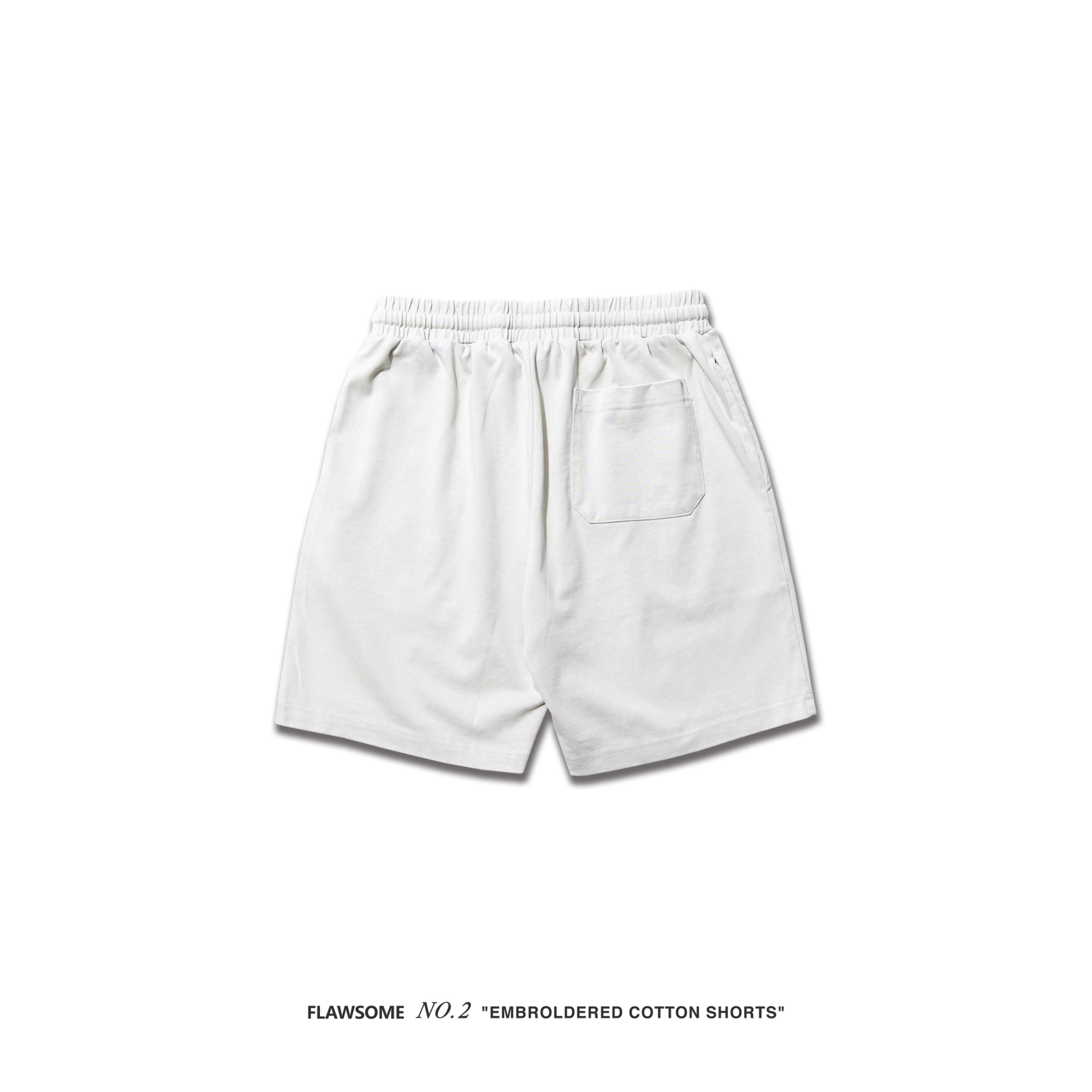 FLAWSOME NO.2 "EMBROLDERED COTTON SHORTS"灰