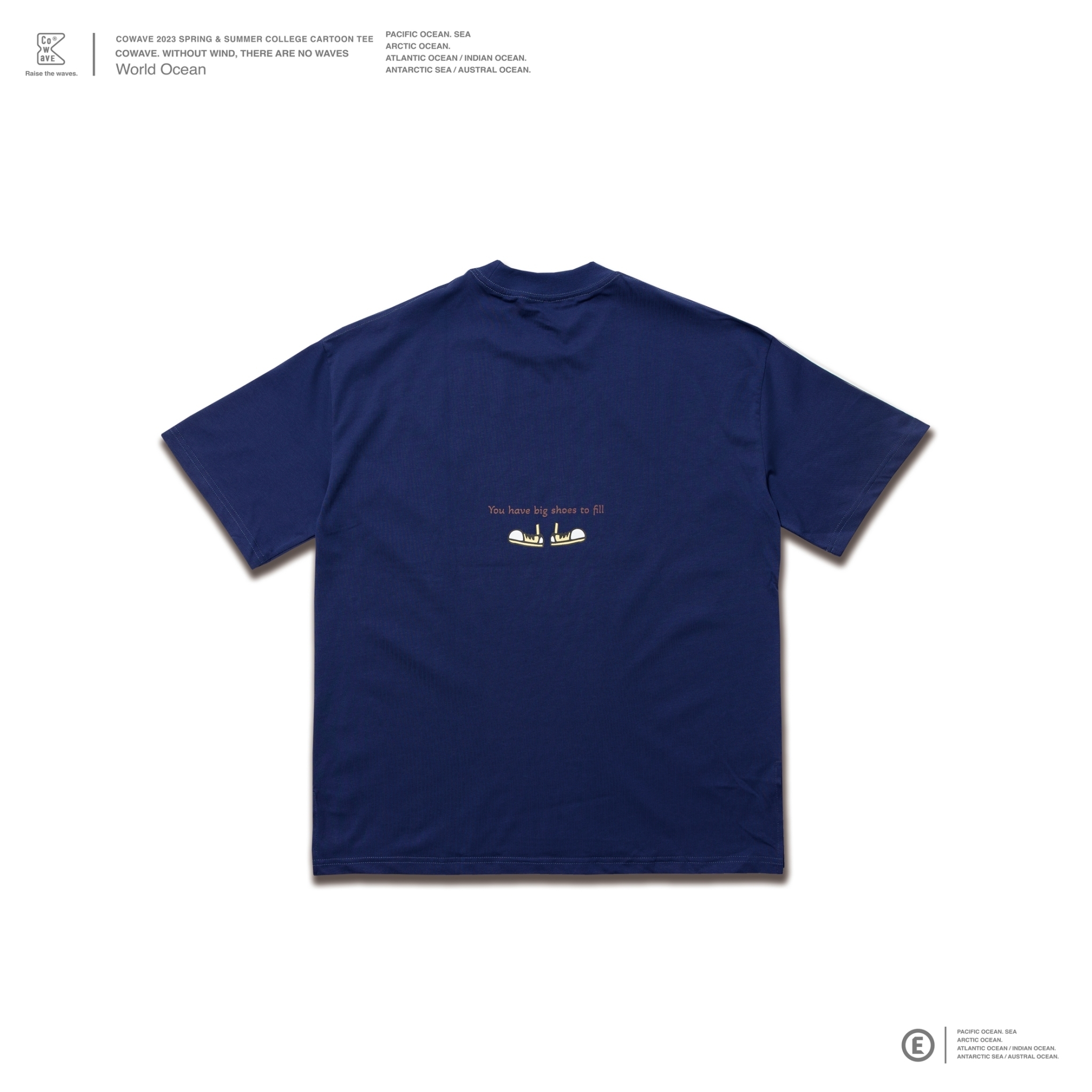 Cowave 2023 Spring & Summer College Cartoon tee 藍