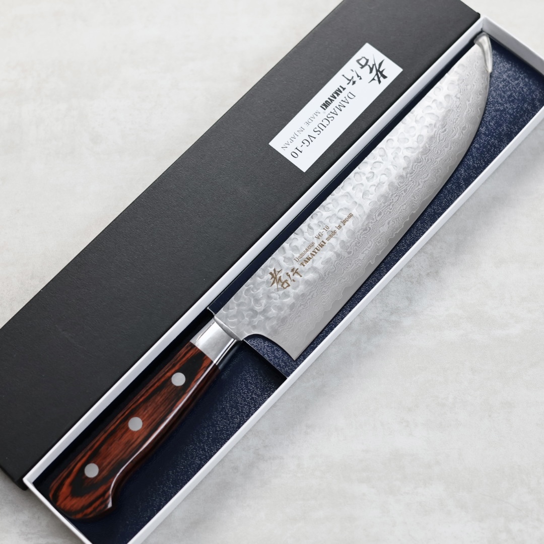 堺孝行 肉刀 210mm VG10鋼 33層鎚目大馬士革 洋柄