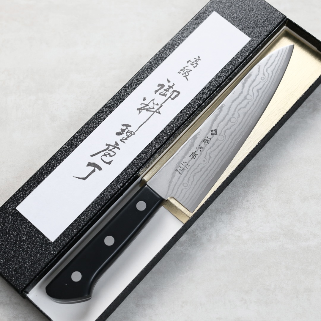 藤次郎DP 牛刀180mm VG10鋼霞流洋柄